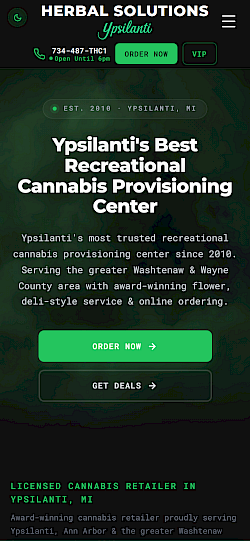 Herbal Solutions - Cannabis Dispensary Website mobile screenshot