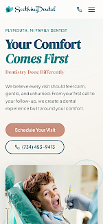 Soothing Dental - Dental Practice Website mobile screenshot