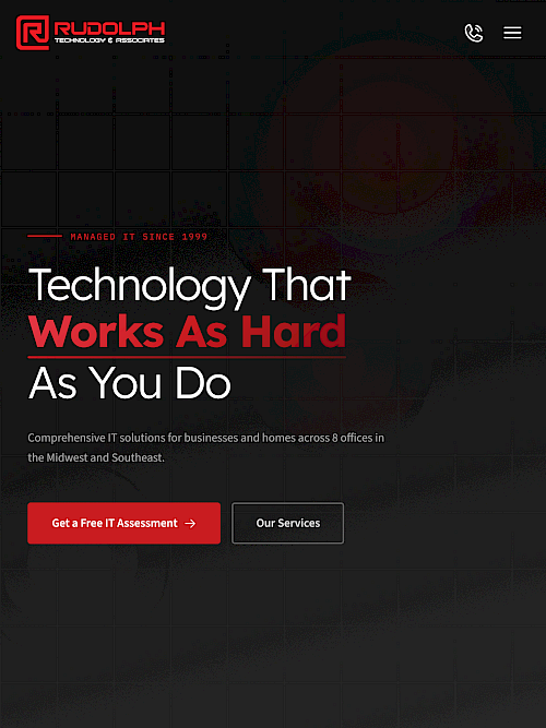 Rudolph Technology - Managed IT Services Website tablet screenshot